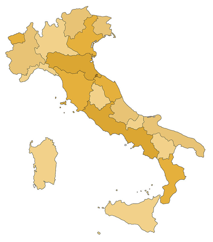 Mapa vino de Italia